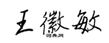 王正良王徽敏行書個性簽名怎么寫