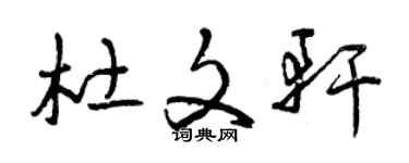 曾慶福杜文軒草書個性簽名怎么寫