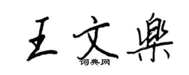 王正良王文樂行書個性簽名怎么寫