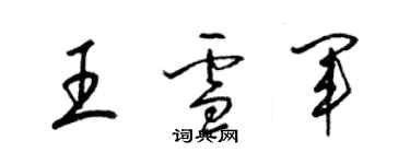 梁錦英王雪軍草書個性簽名怎么寫