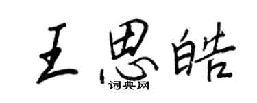 王正良王思皓行書個性簽名怎么寫