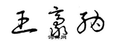 曾慶福王豪納草書個性簽名怎么寫