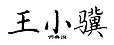 丁謙王小驥楷書個性簽名怎么寫