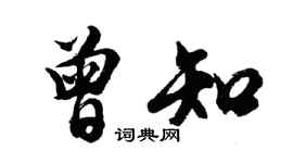 胡問遂曾知行書個性簽名怎么寫