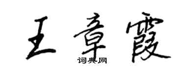 王正良王章霞行書個性簽名怎么寫