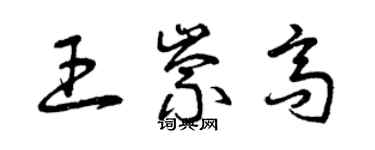 曾慶福王崇高草書個性簽名怎么寫