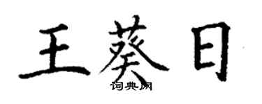 丁謙王葵日楷書個性簽名怎么寫