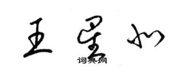 梁錦英王星北草書個性簽名怎么寫