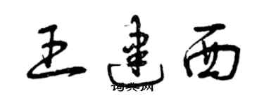 曾慶福王建西草書個性簽名怎么寫