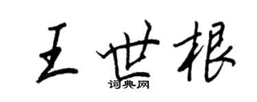 王正良王世根行書個性簽名怎么寫