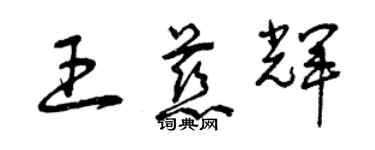 曾慶福王慈輝草書個性簽名怎么寫