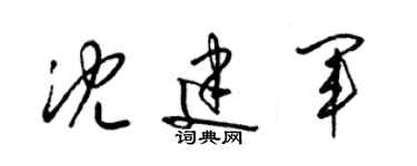 梁錦英沈建軍草書個性簽名怎么寫