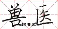 駱恆光獸醫楷書怎么寫