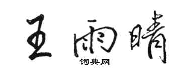 駱恆光王雨晴行書個性簽名怎么寫