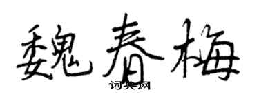 曾慶福魏春梅行書個性簽名怎么寫