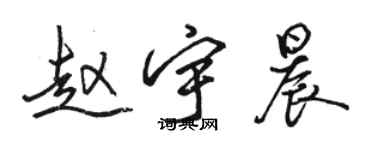 駱恆光趙宇晨行書個性簽名怎么寫