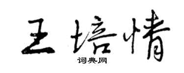 曾慶福王培情行書個性簽名怎么寫