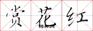 黃華生賞花紅楷書怎么寫