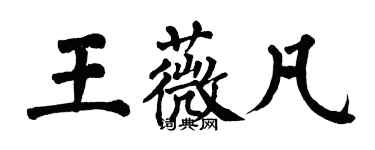 翁闓運王薇凡楷書個性簽名怎么寫