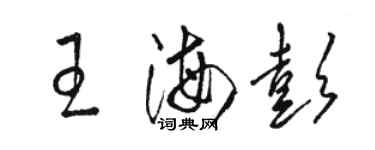 駱恆光王海彭草書個性簽名怎么寫