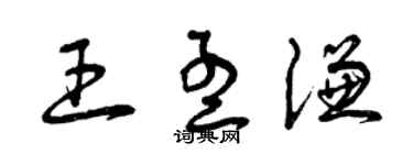 曾慶福王孟謙草書個性簽名怎么寫