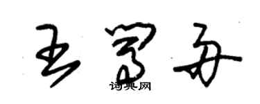 朱錫榮王闖舟草書個性簽名怎么寫