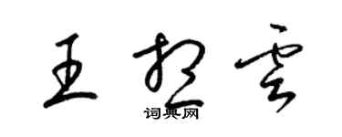 梁錦英王想雲草書個性簽名怎么寫