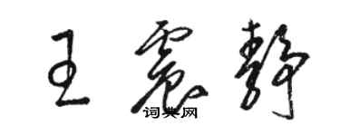 駱恆光王震靜草書個性簽名怎么寫