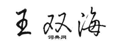 駱恆光王雙海行書個性簽名怎么寫