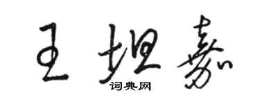 駱恆光王坦嘉草書個性簽名怎么寫