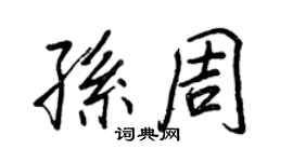 王正良孫周行書個性簽名怎么寫