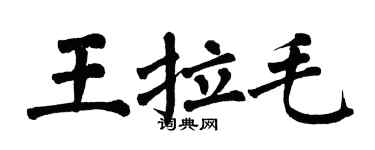 翁闓運王拉毛楷書個性簽名怎么寫