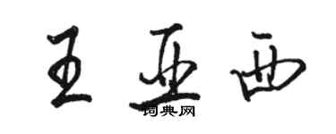 駱恆光王亞西行書個性簽名怎么寫