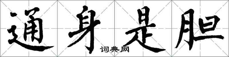 翁闓運通身是膽楷書怎么寫