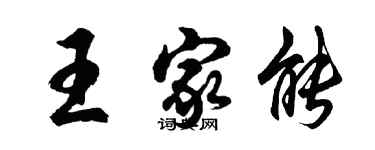 胡問遂王家能行書個性簽名怎么寫