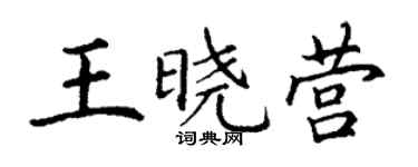丁謙王曉營楷書個性簽名怎么寫