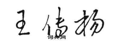 駱恆光王傳楊草書個性簽名怎么寫