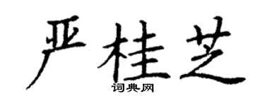 丁謙嚴桂芝楷書個性簽名怎么寫