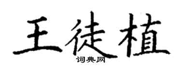丁謙王徒植楷書個性簽名怎么寫