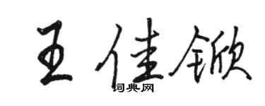 駱恆光王佳杴行書個性簽名怎么寫