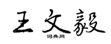 曾慶福王文毅行書個性簽名怎么寫