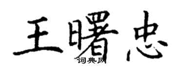 丁謙王曙忠楷書個性簽名怎么寫