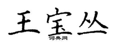 丁謙王寶叢楷書個性簽名怎么寫