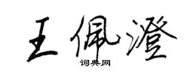 王正良王佩澄行書個性簽名怎么寫