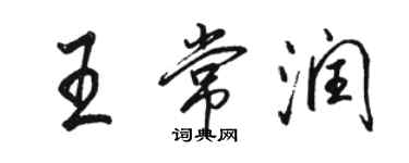 駱恆光王常潤行書個性簽名怎么寫