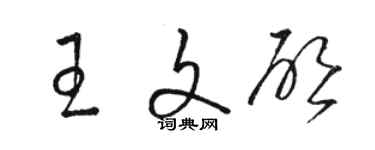 駱恆光王文啟草書個性簽名怎么寫