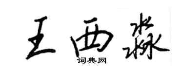 王正良王西淼行書個性簽名怎么寫