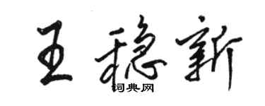 駱恆光王穩新行書個性簽名怎么寫