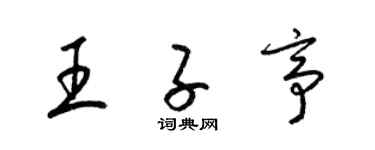 梁錦英王子亭草書個性簽名怎么寫