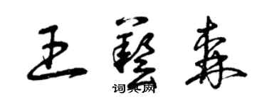 曾慶福王藝森草書個性簽名怎么寫